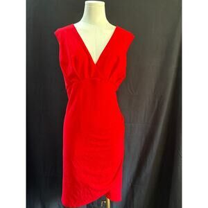 Women’s Anggrek Red V-Neck Fit & Flare Dress Sz 2X